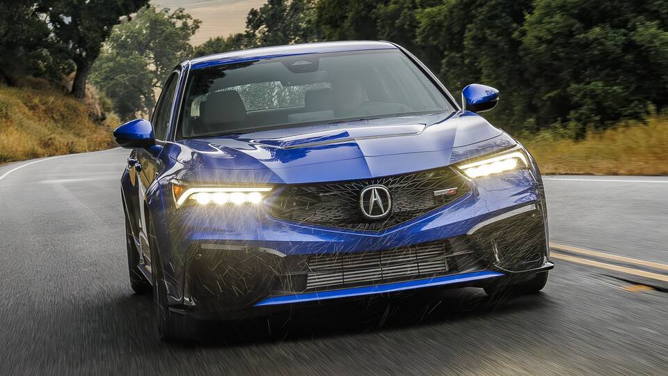 2024 Acura Integra Type S driving on a winding road