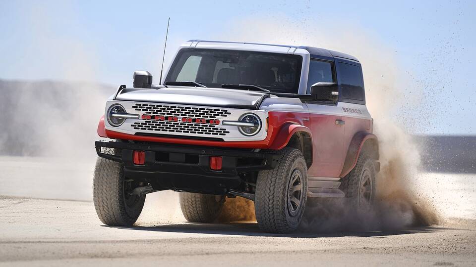 2025 Ford Bronco Stroppe Edition driving front view