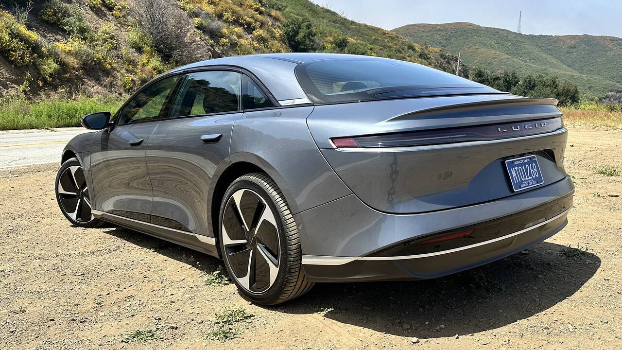 2025 Lucid Air Pure parked rear view