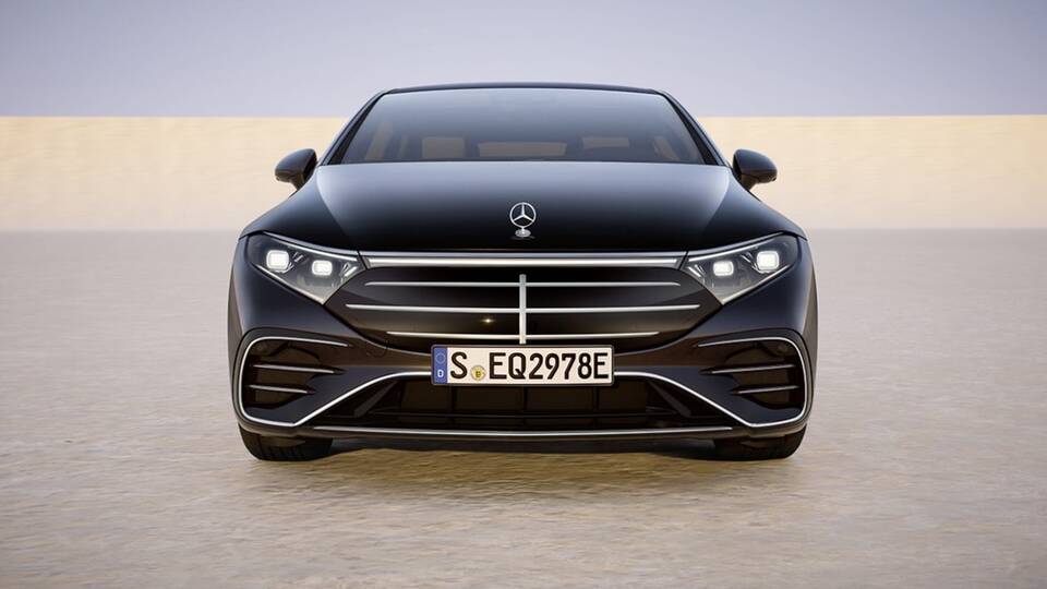 2025 Mercedes-Benz EQS parked head-on