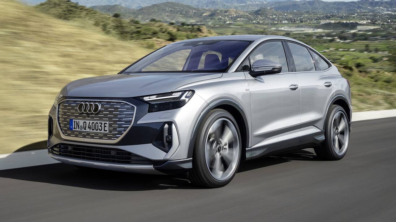 2025 Audi Q4 Sportback e-tron driving front view
