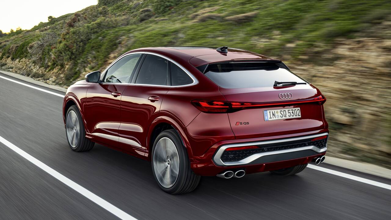 2025 Audi Q5 Sportback driving rear view