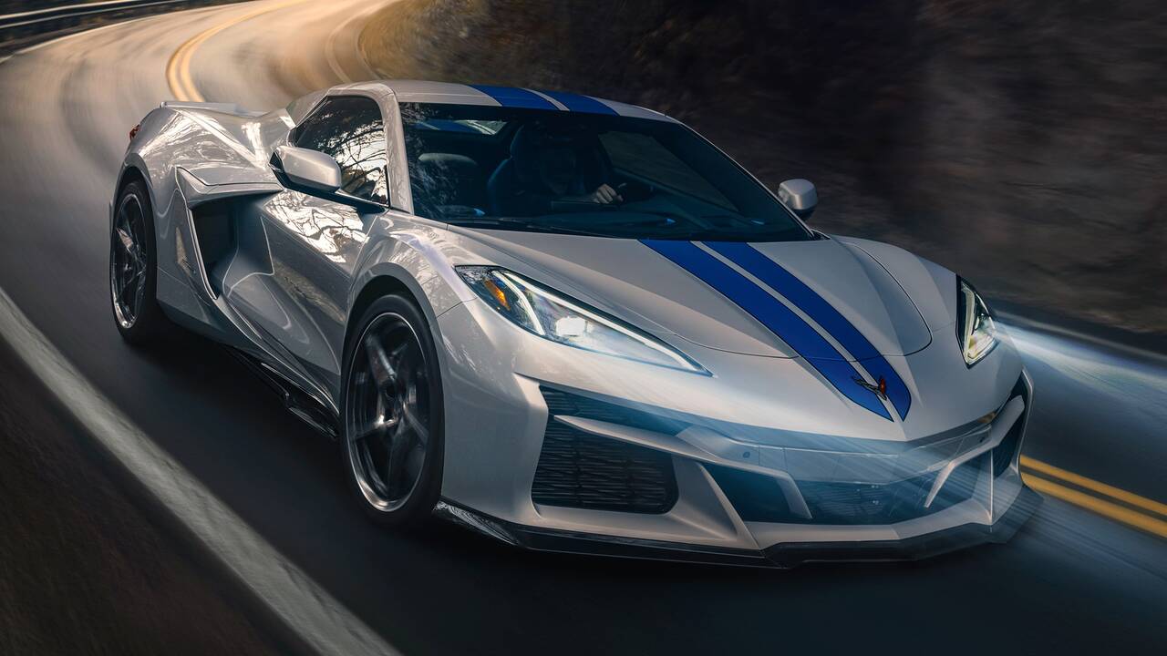 2024 Chevrolet Corvette E-Ray driving front view