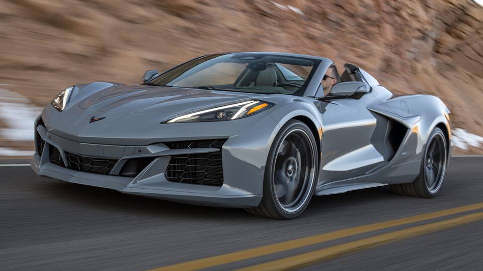 2025 Chevrolet Corvette E-Ray Convertible driving front view