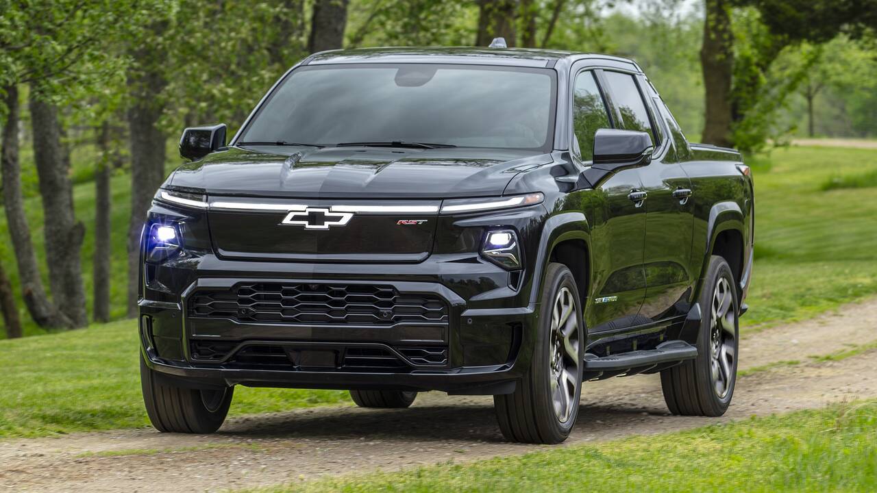 2024 Chevrolet Silverado EV RST driving front view