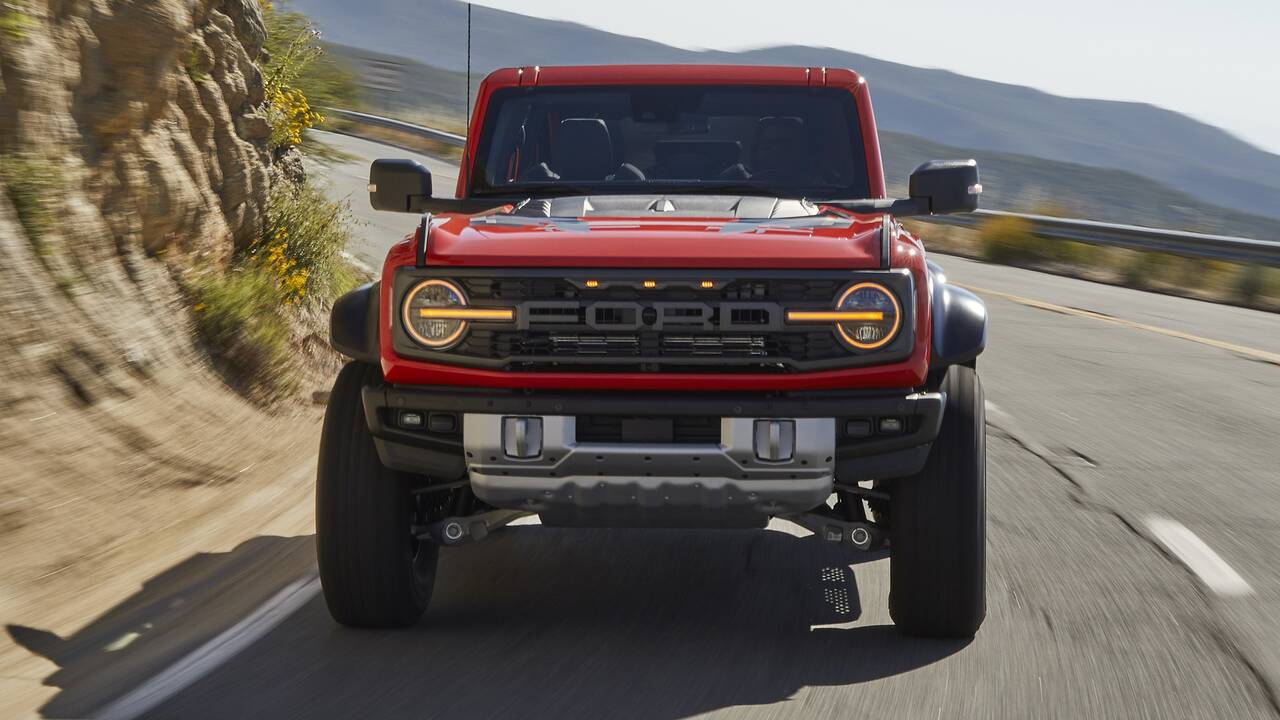 2025 Ford Bronco Raptor driving front view