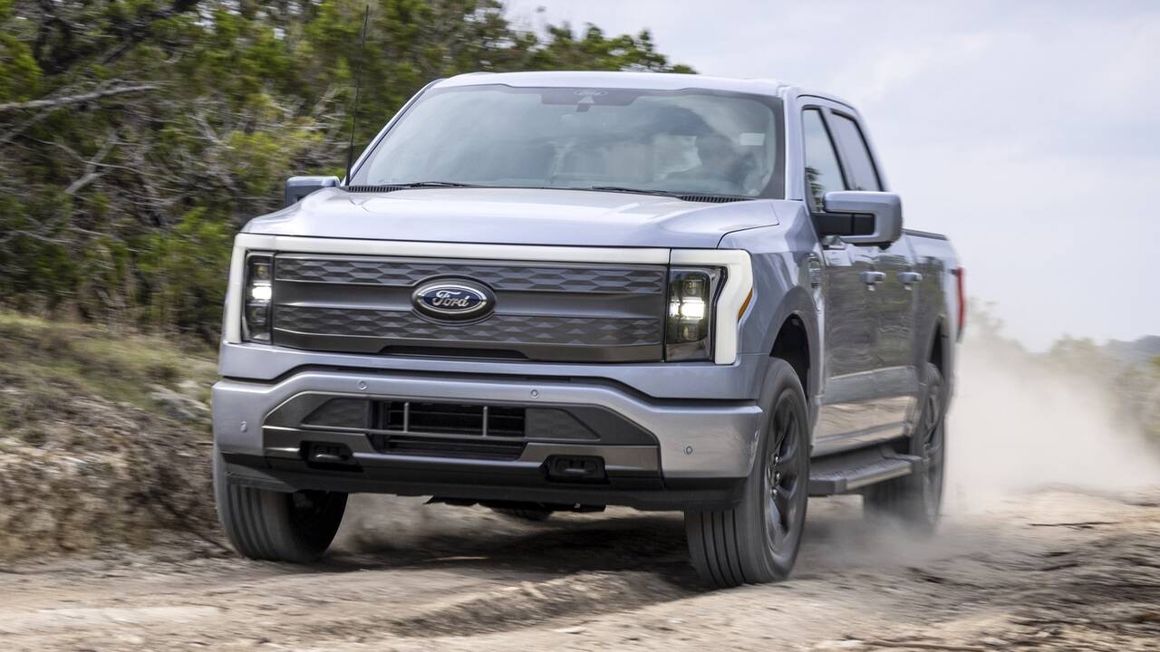 2024 Ford F-150 Lightning driving front view