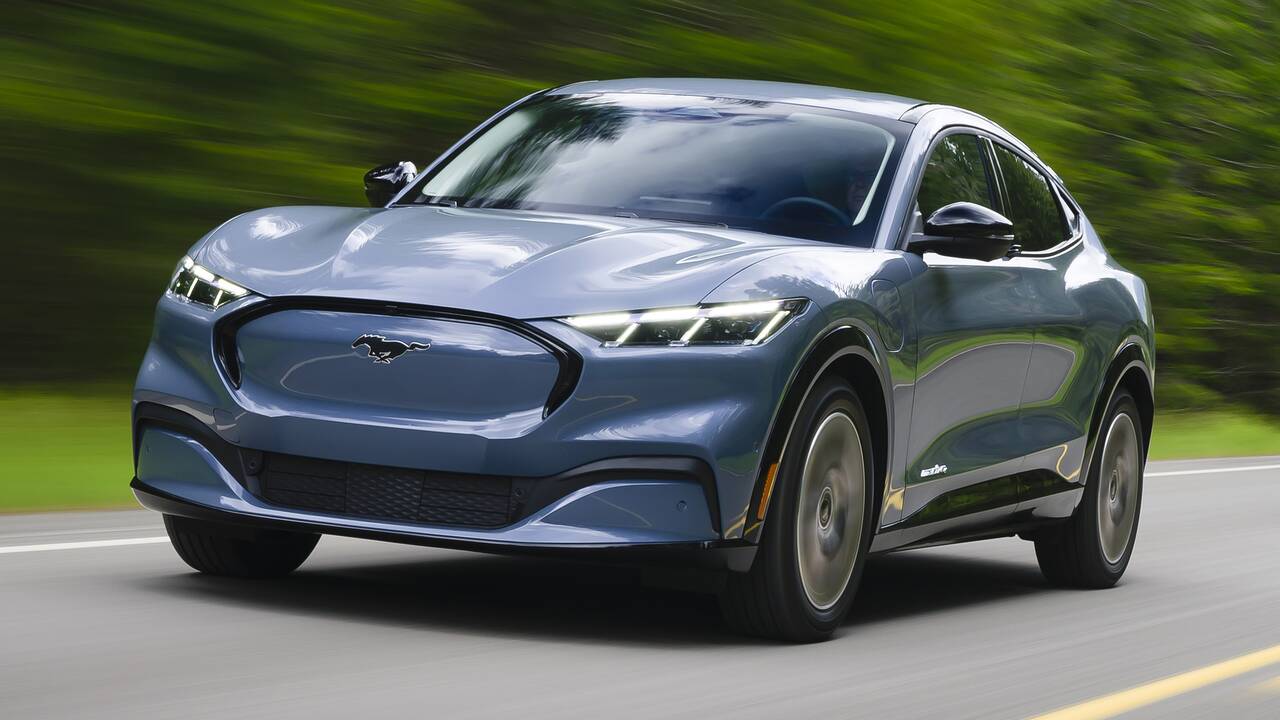 2025 Ford Mustang Mach-E driving front view