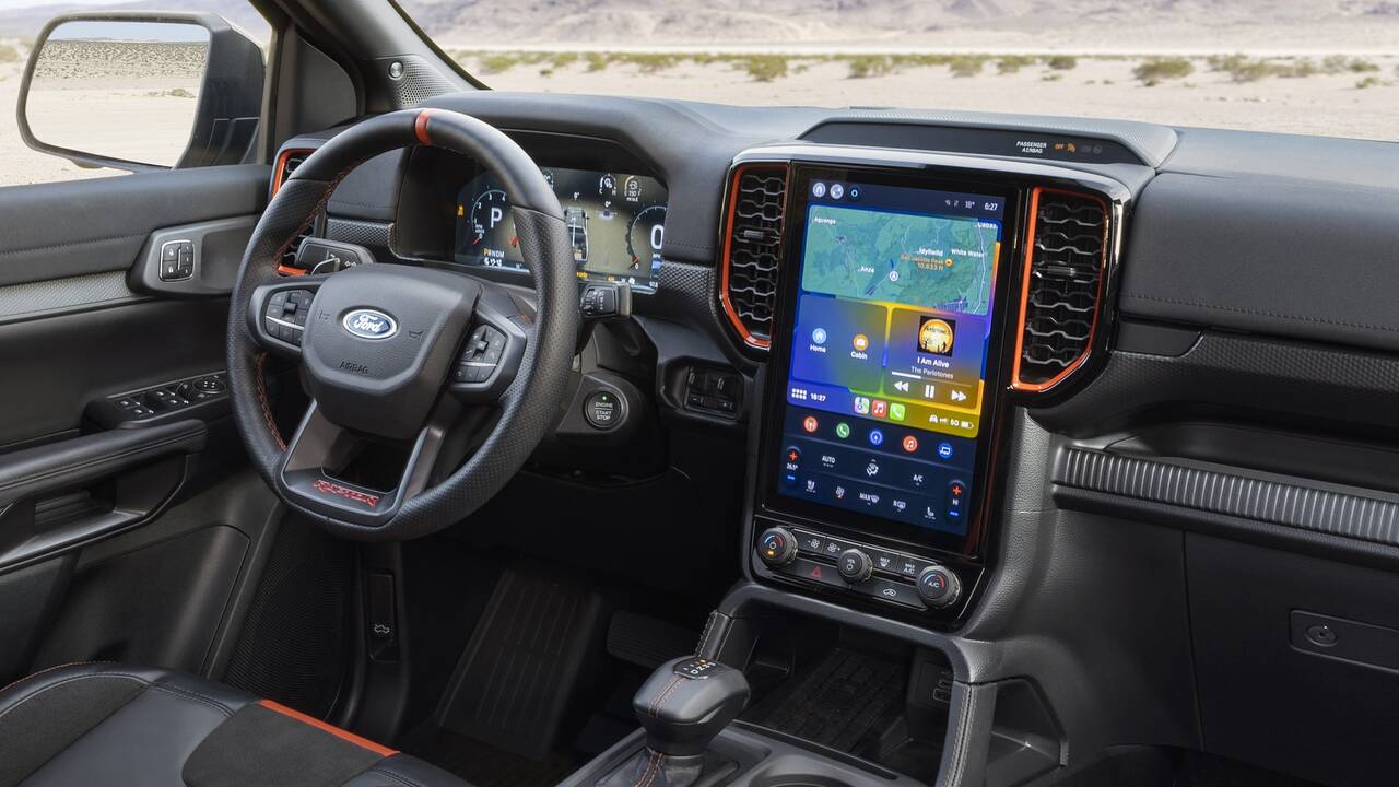 2025 Ford Ranger Raptor front interior - dashboard