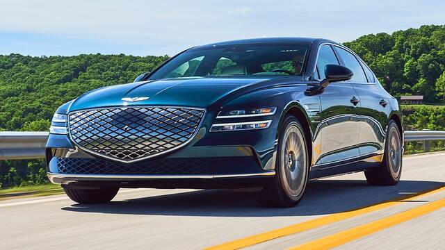 2024 Genesis Electrified G80 driving front view