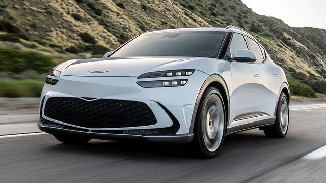 2025 Genesis GV60 driving front view
