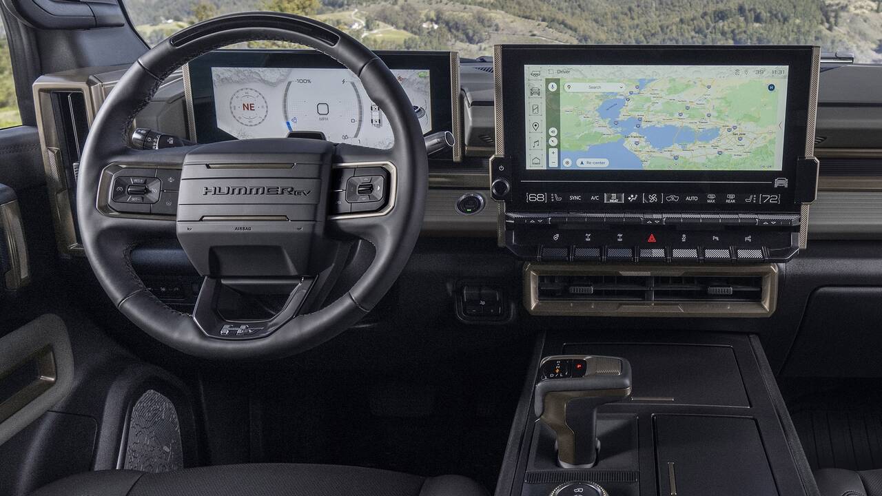 2025 GMC Hummer EV SUV front interior dashboard