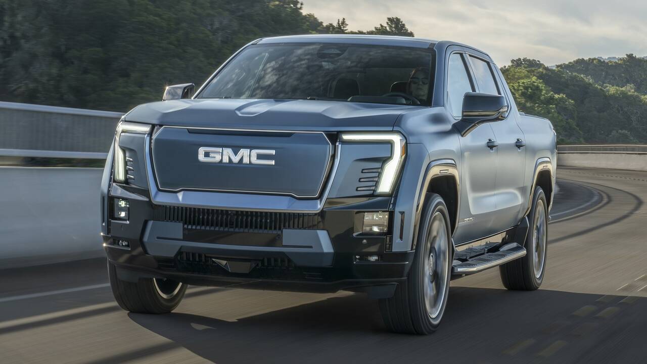 2025 GMC Sierra EV Denali driving front view