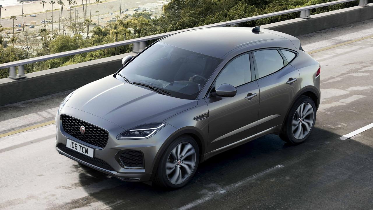 2024 Jaguar E-Pace driving above the beach