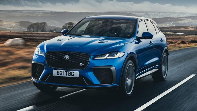 2025 Jaguar F-Pace SVR driving front view