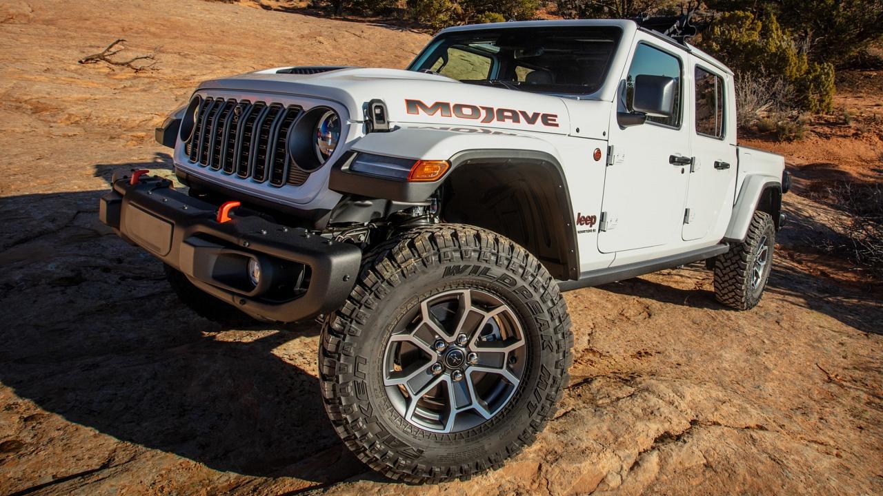 2024 Jeep Gladiator parked on the rocks