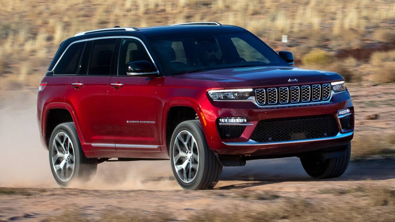 2025 Jeep Grand Cherokee driving front view - off-road