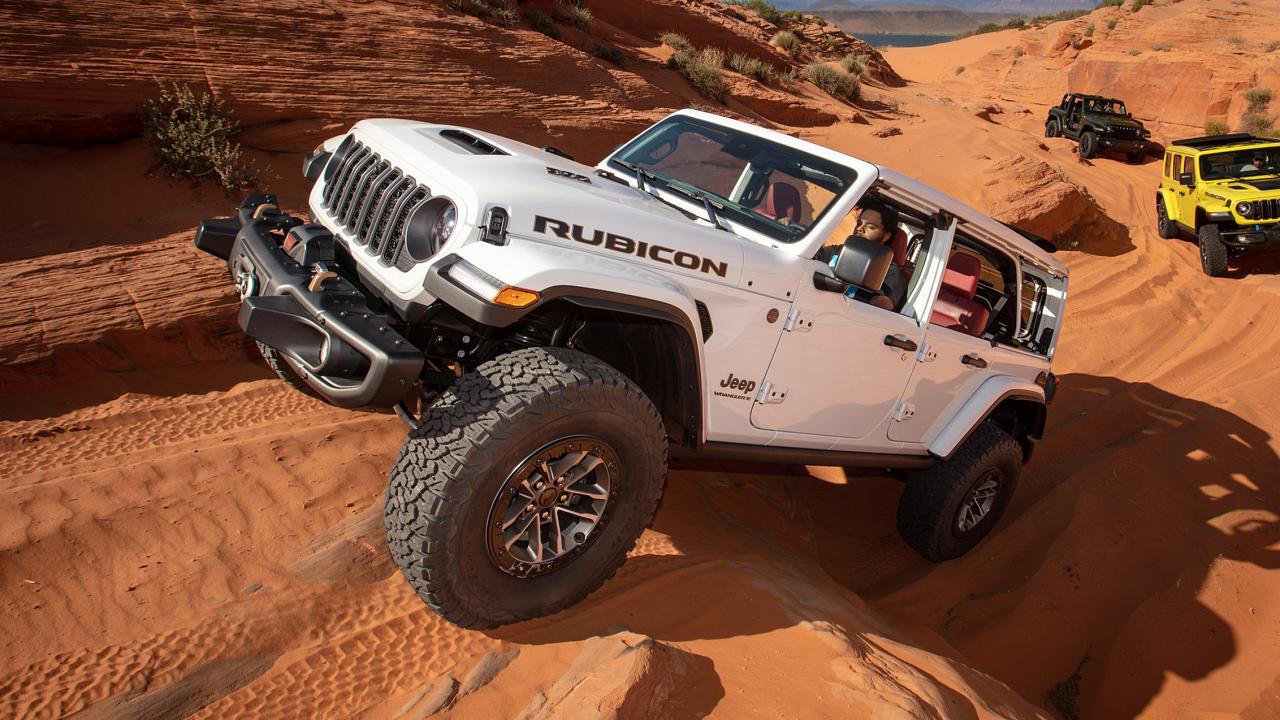 2025 Jeep Wrangler Rubicon 392 dominating some gnarly terrain