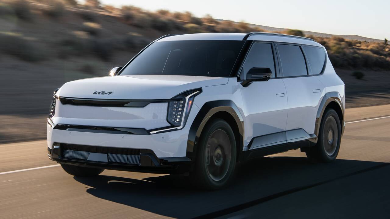 2026 Kia EV9 driving front view