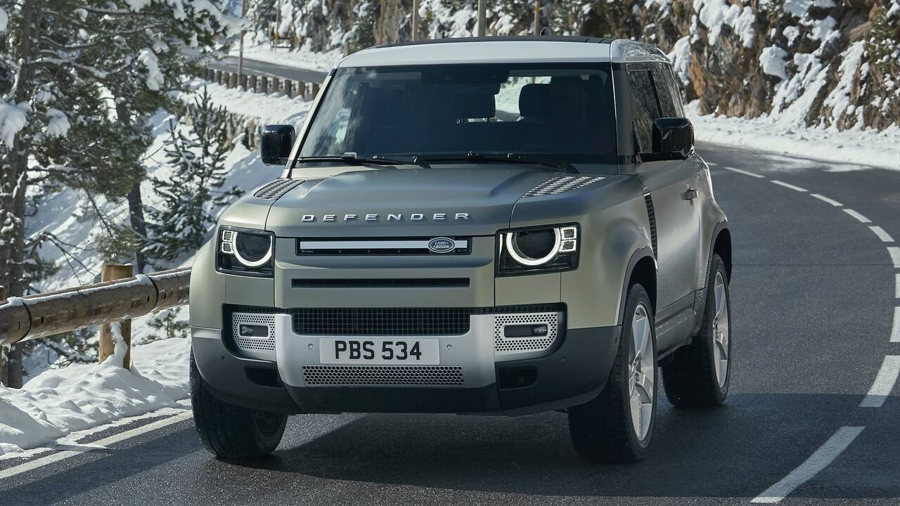 2025 Land Rover Defender driving front view