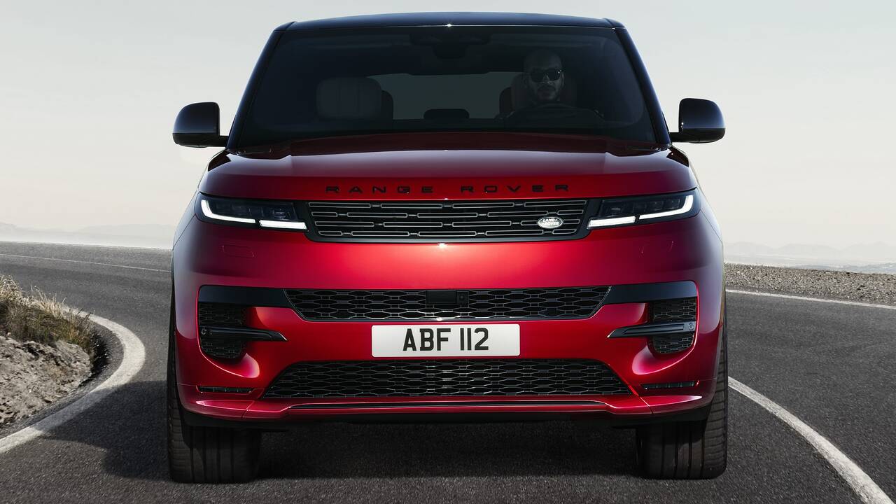 2025 Land Rover Range Rover Sport driving head on view