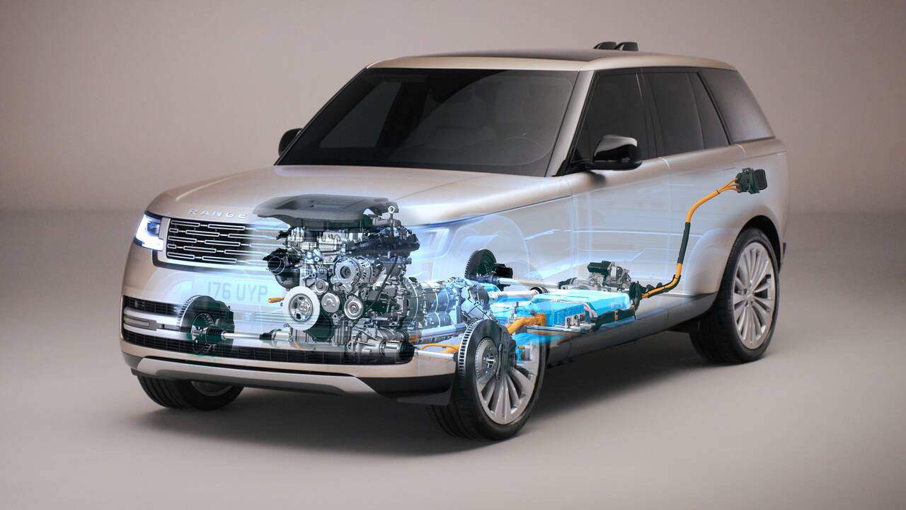 2025 Land Rover Range Rover plug-in hybrid powertrain cross-section