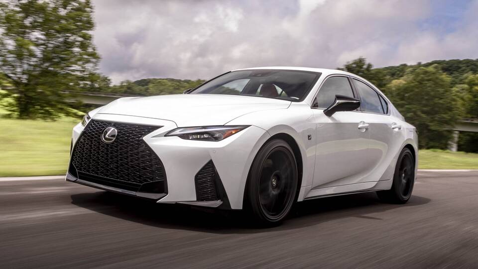 2025 Lexus IS driving front view