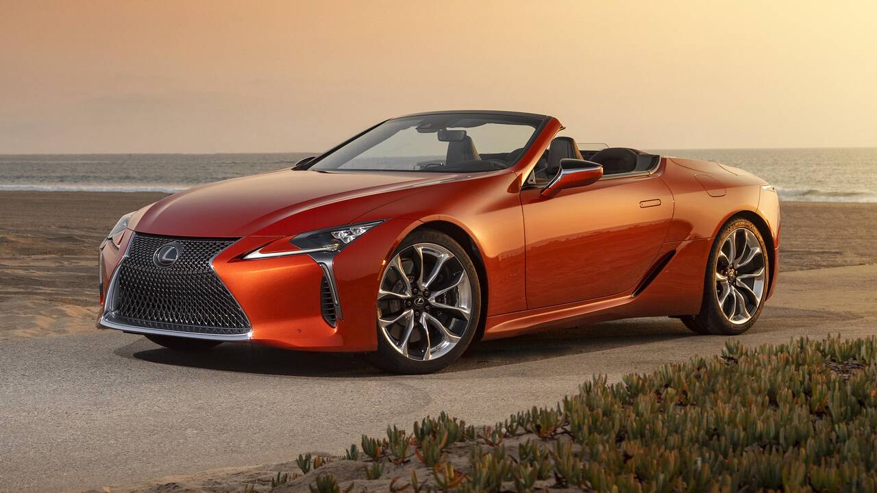 2024 Lexus LC 500 Convertible parked top down front view
