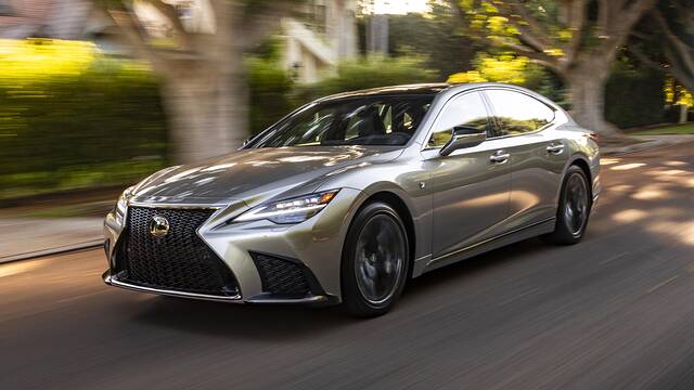 2025 Lexus LS driving front view