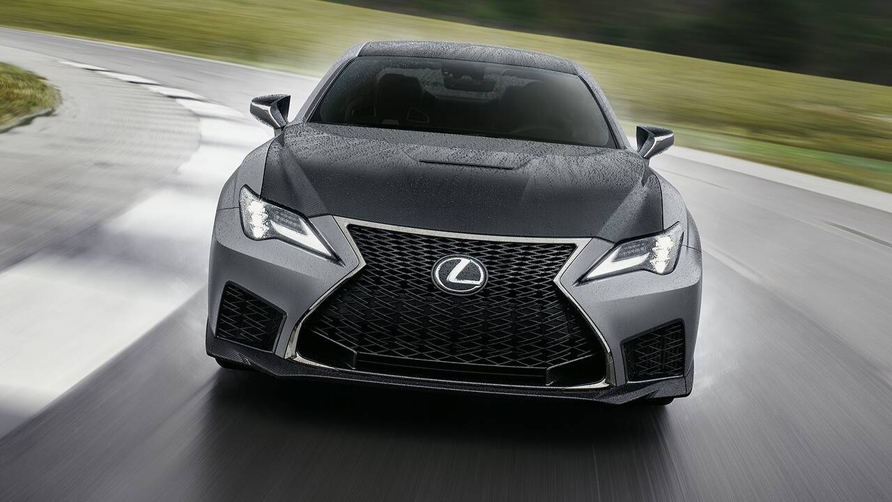 2024 Lexus RC F Track Edition driving on the track