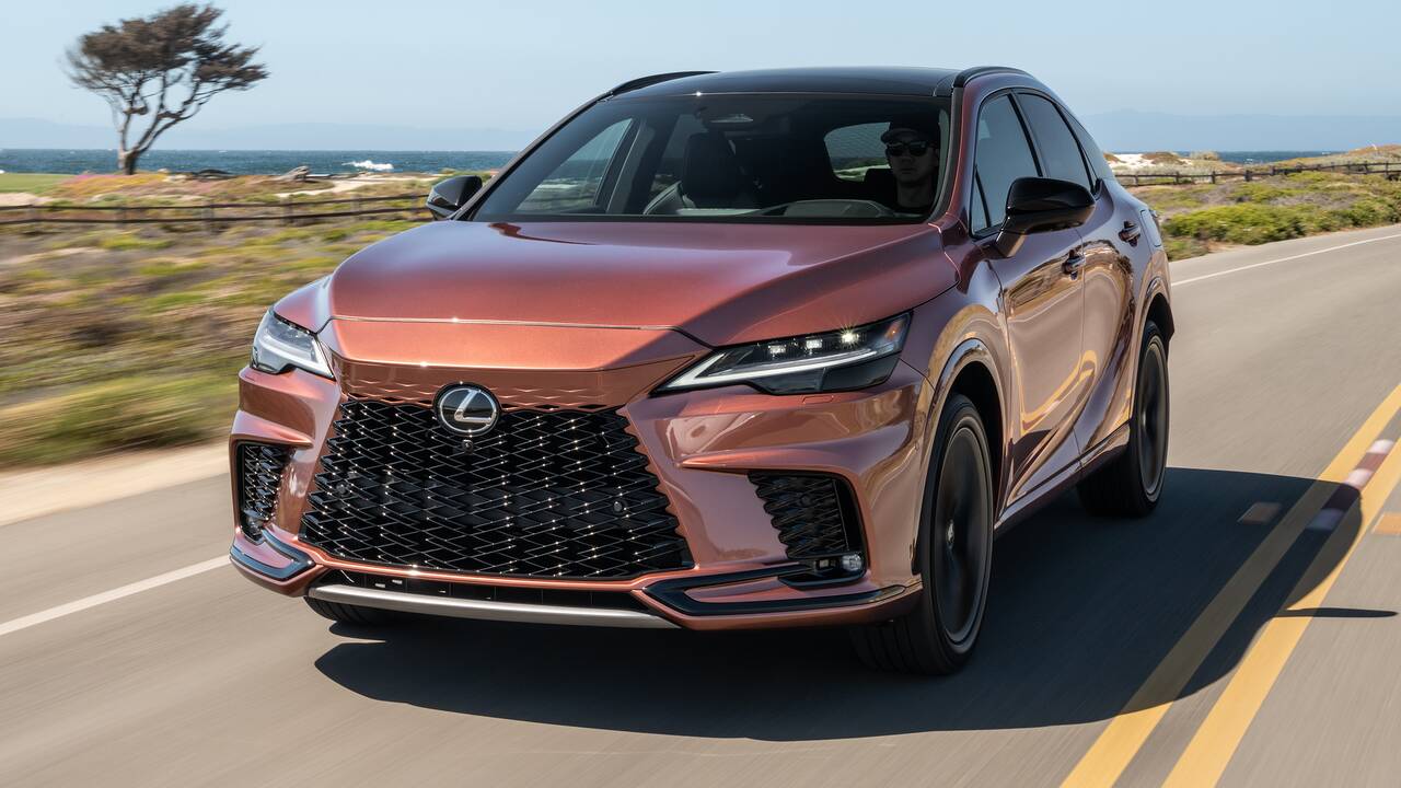 2025 Lexus RX 500h F Sport driving front view