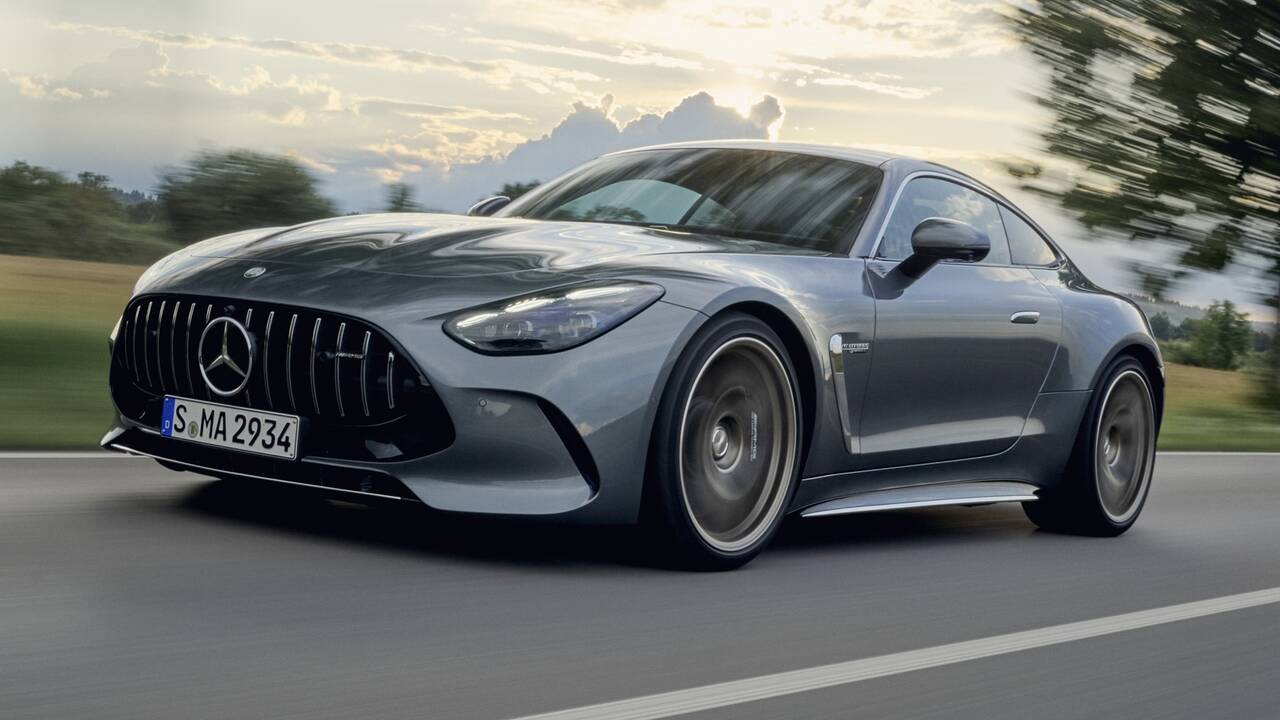 2025 Mercedes-Benz AMG GT 63 S E Performance driving front view