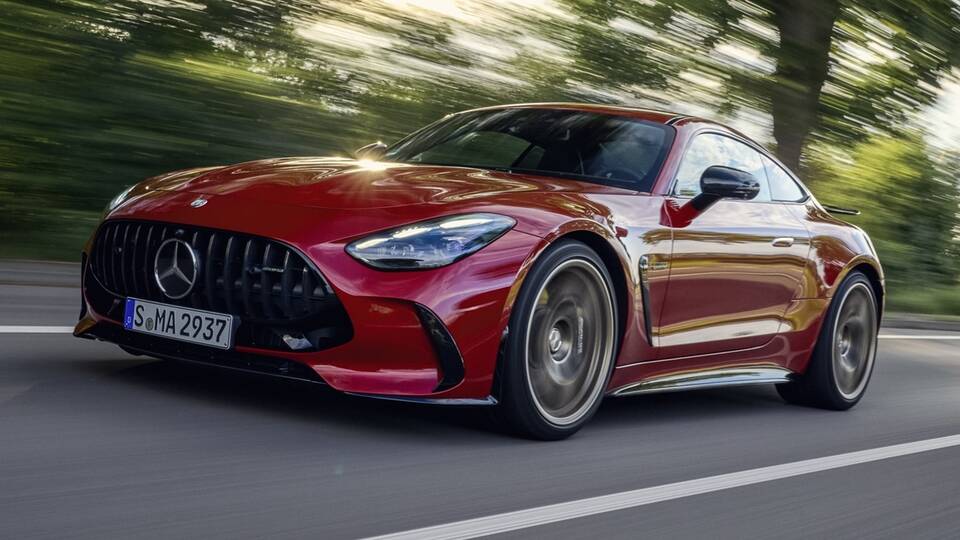 2025 Mercedes-Benz AMG GT 63 S E Performance driving front view