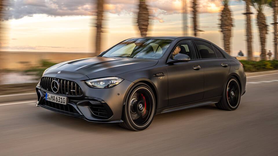 2024 Mercedes-Benz AMG C63 driving front view