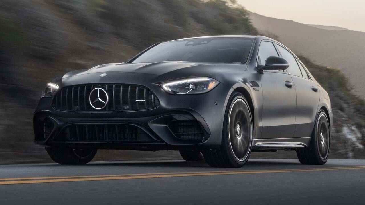 2025 Mercedes-Benz C63 AMG driving front view