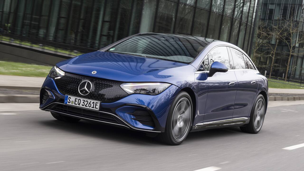 2024 Mercedes-Benz EQE 500 4MATIC sedan driving front view
