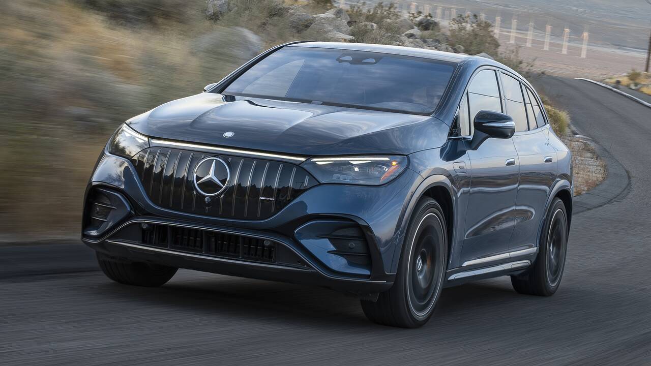 2025 Mercedes-Benz EQE AMG 4MATIC+ SUV driving front view