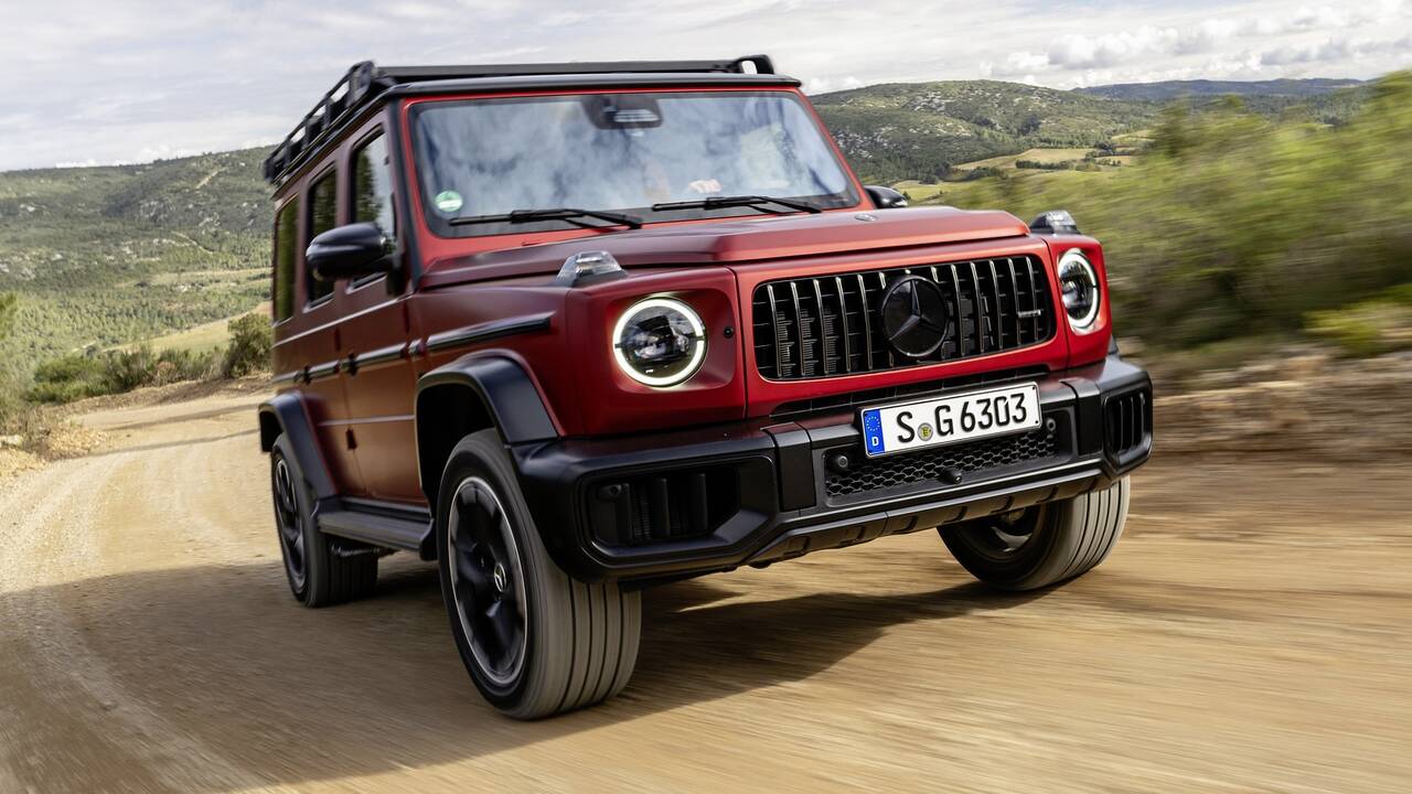 2025 Mercedes-Benz AMG G63 driving front view