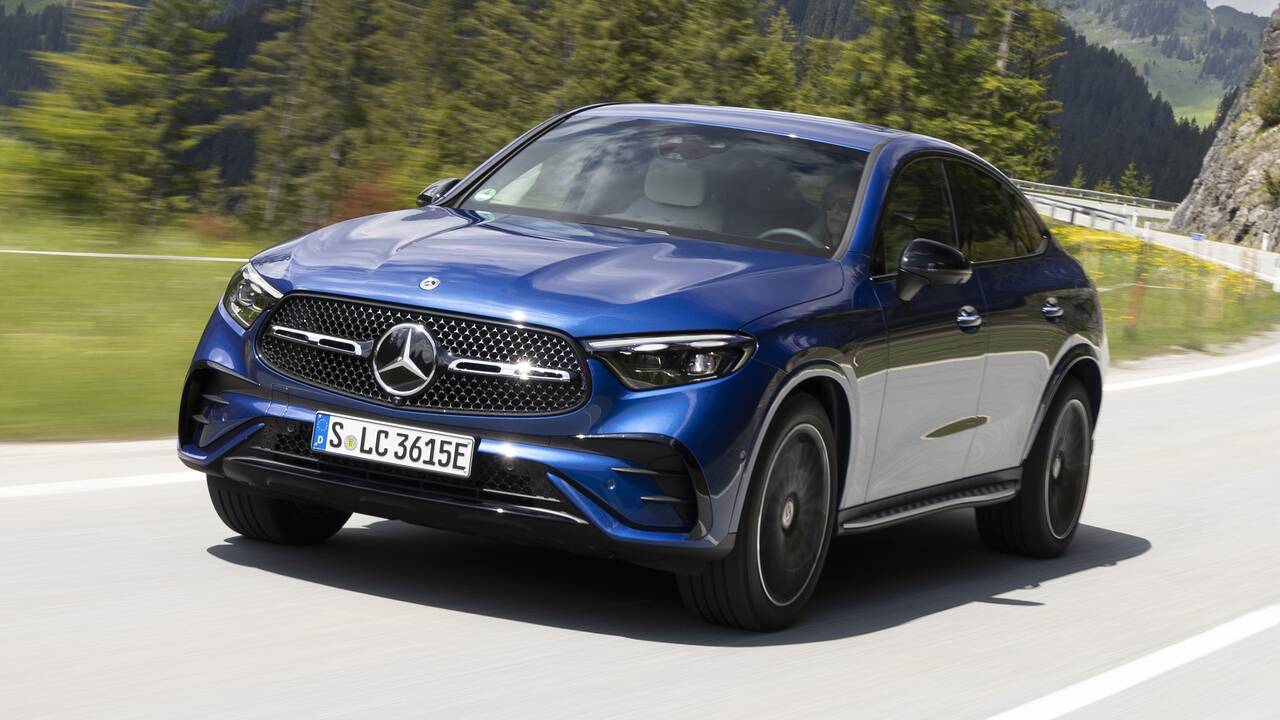 2025 Mercedes-Benz GLC 300 Coupe driving front view