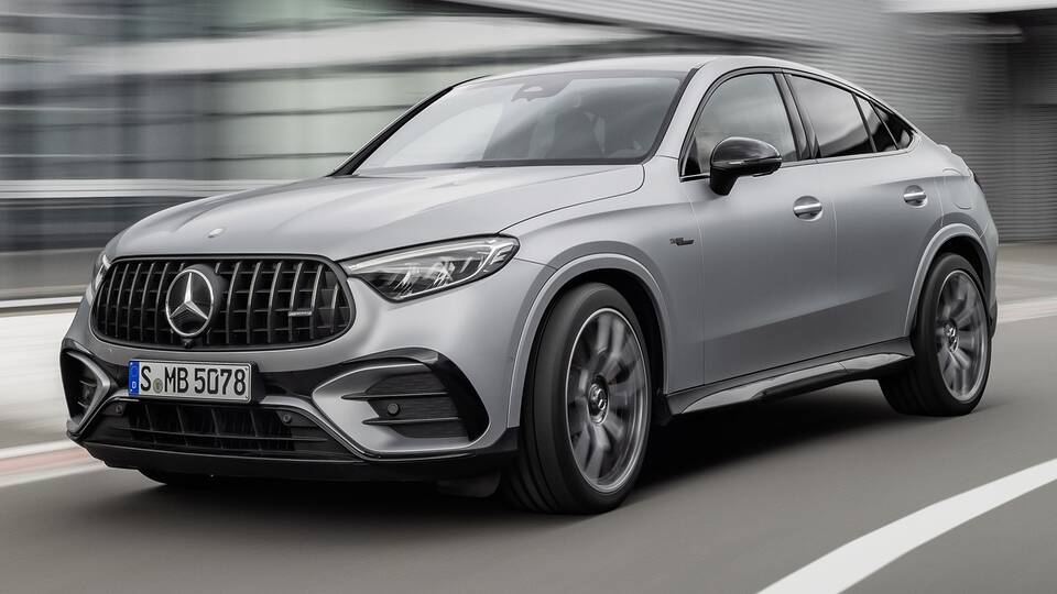 2025 Mercedes-Benz AMG GLC 63 S E Performance Coupe driving front view