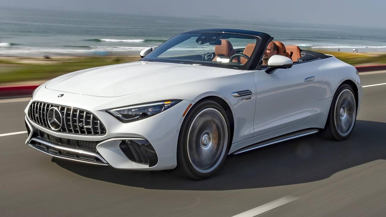 2025 Mercedes-Benz AMG SL 55 driving front view