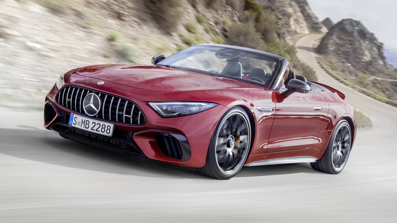 2025 Mercedes-Benz SL-Class driving front view