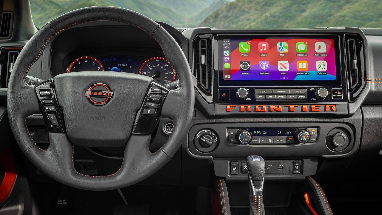 2025 Nissan Frontier front interior touchscreen