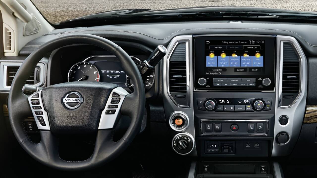 2024 Nissan Titan front interior dashboard