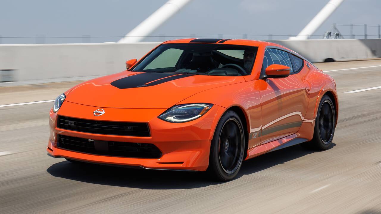 2024 Nissan Z Heritage Edition driving front view