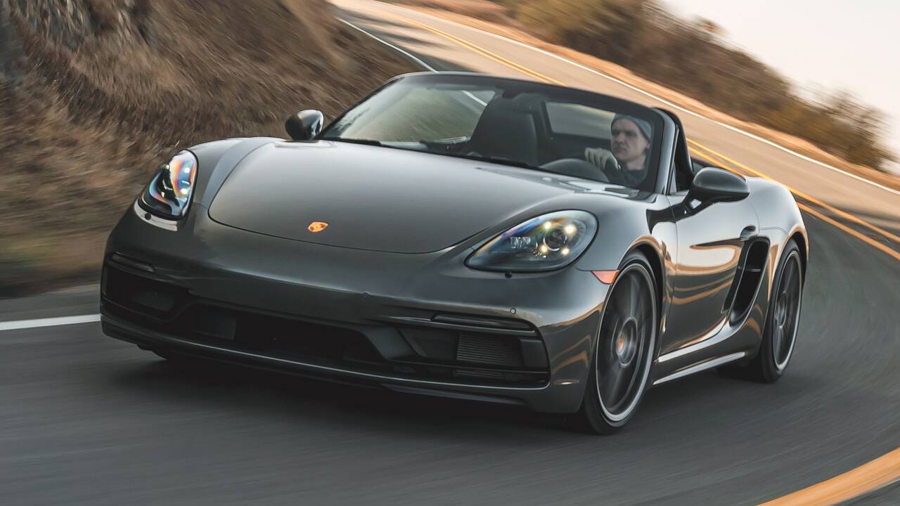 2024 Porsche 718 Boxster GTS 4.0 driving front view