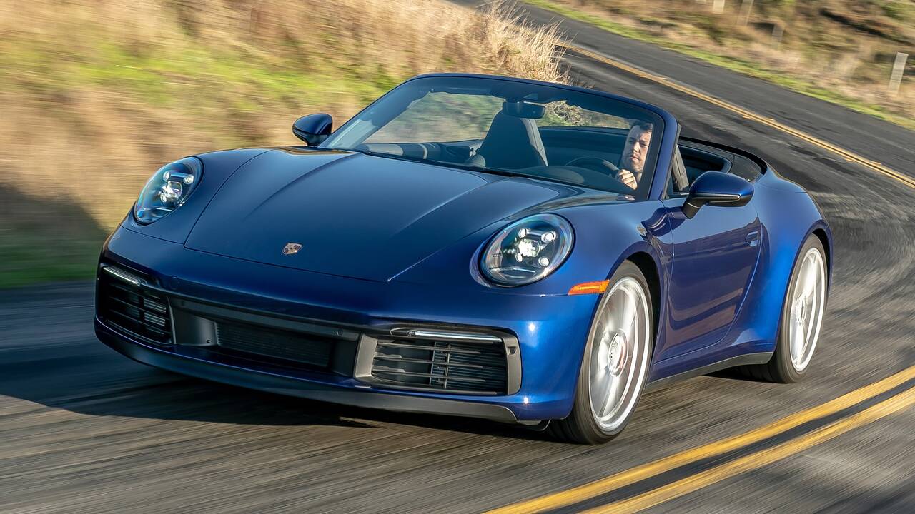 2024 Porsche 911 Carrera S Cabriolet driving front view