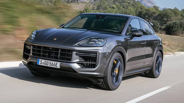 2024 Porsche Cayenne Turbo GT driving front view