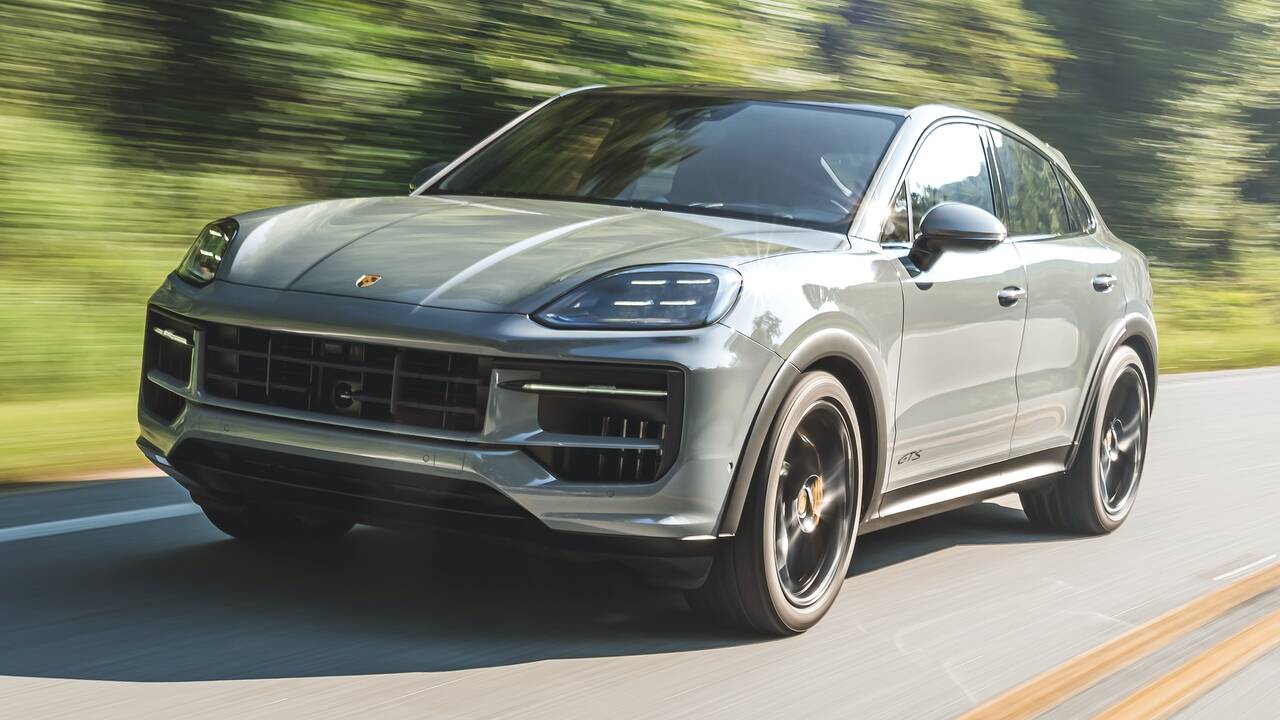 2025 Porsche Cayenne GTS Coupe driving front view