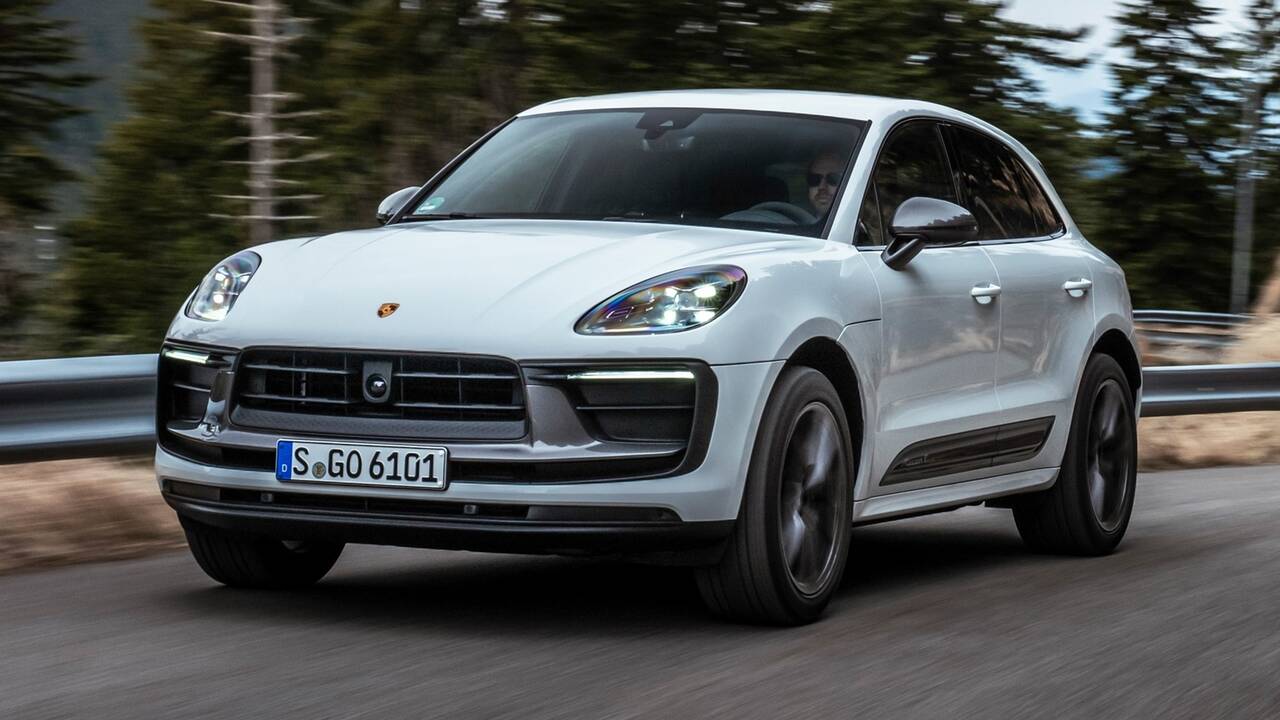 2025 Porsche Macan T driving front view